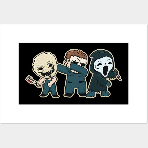 Cute Classic Horror Movie Characters Wall Art by SLAG_Creative